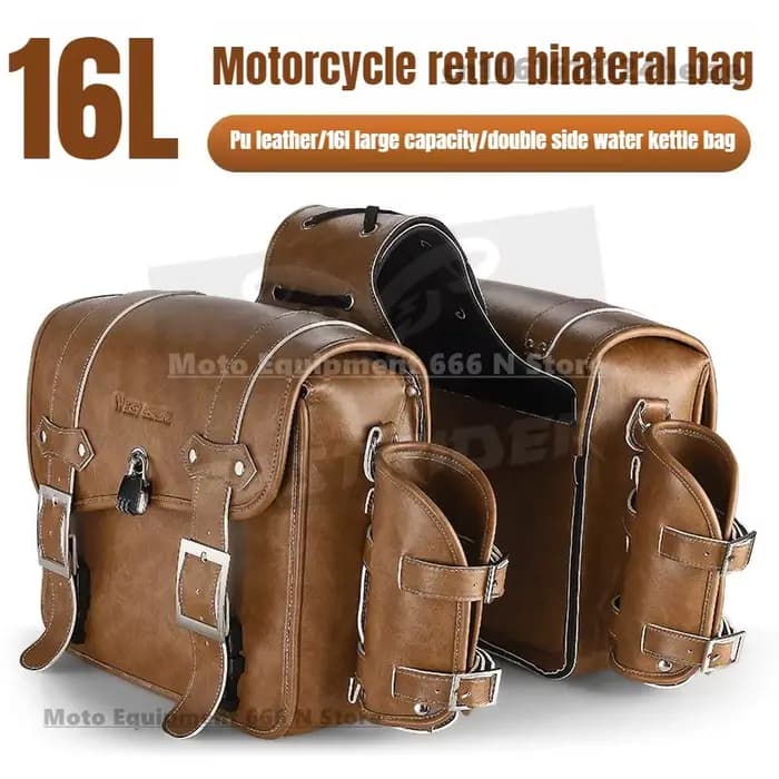 WEST BIKING – sacs de selle en cuir souple Vintage pour moto