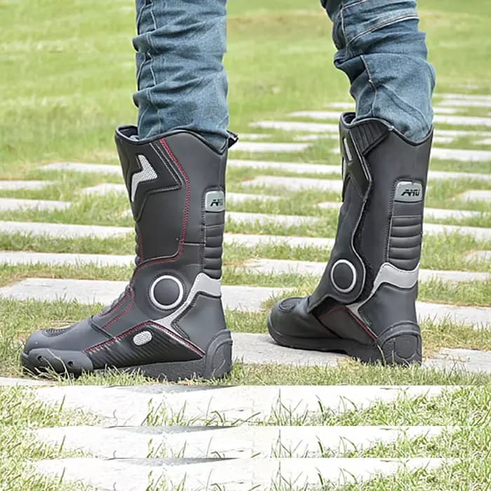 AMUMOTO bottes de moto hommes et femmes tirer chaussures