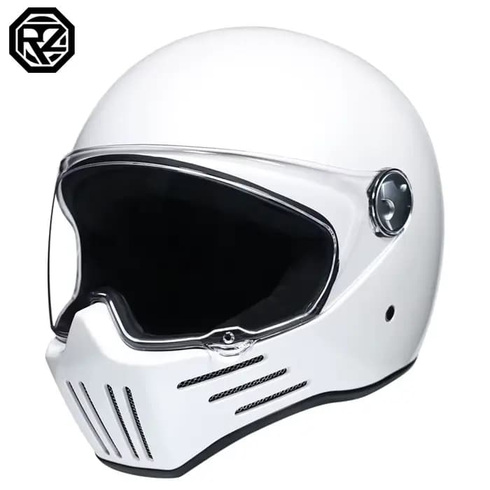 Thompson-Casque de moto intégral vintage, casque rétro Chopper