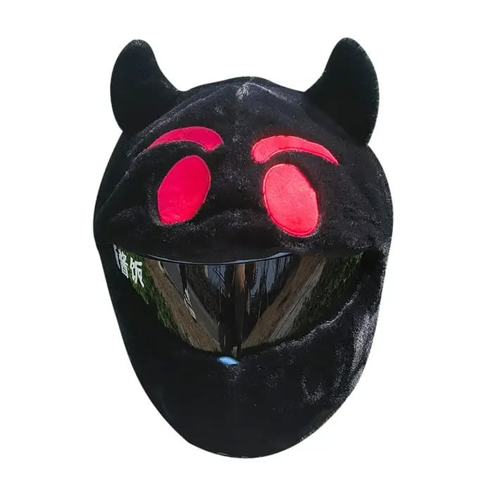 Housses de casque de moto en peluche de dessin animé drôle
