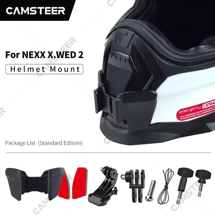 NEXX X.WED 2 support de menton pour casque de moto personnalisé pour GoPro12 11 10 9 Insta360 X4 X3 Ace pro DJI Action 3/4 accessoire de caméra