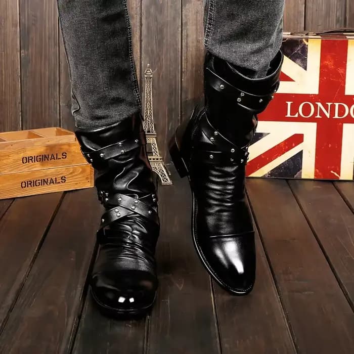 Bottes de motard de styliste pour hommes