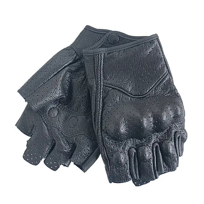 Gants de Moto en Cuir sans Doigts pour Homme et Femme