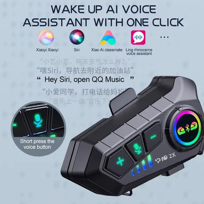 Kebidumei YP10 Bluetooth casque de Moto Interphone 300M Intercomunicador sans fil 2000Mah Moto talki