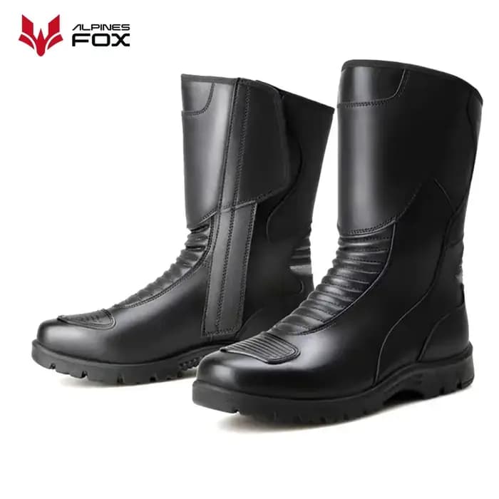 Bottes d'équitation de moto vintage en cuir pour hommes