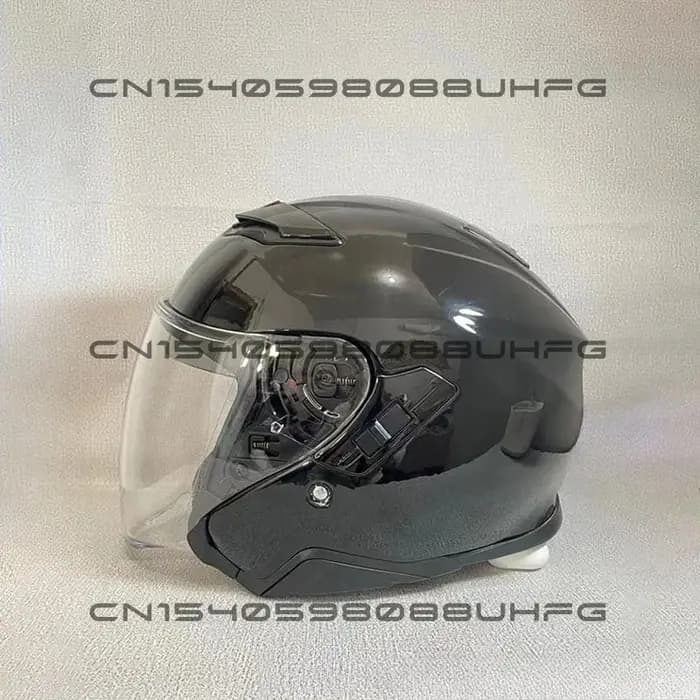 Casque Jet Shoei J-Cruise II Noir Brillant 3/4 Ouvert pour Hommes et Femmes, Double Visière, Rétro,