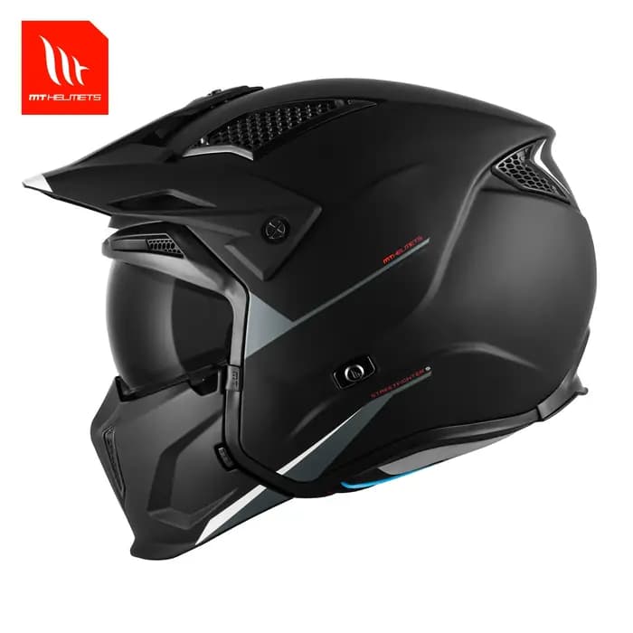 Nouveauté casque modulaire moto dégagement rapide solide noir blanc brillant/mat M-Xxxl Mt Streetfig