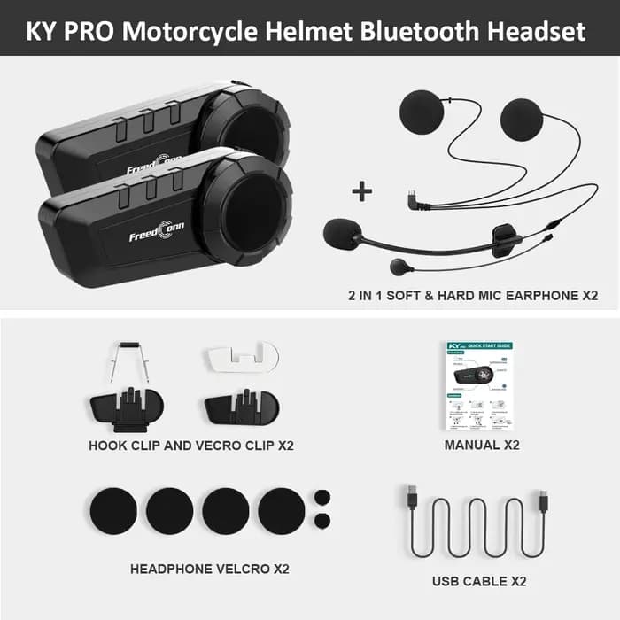 Freedconn KY Pro Interphone Moto Bluetooth casque