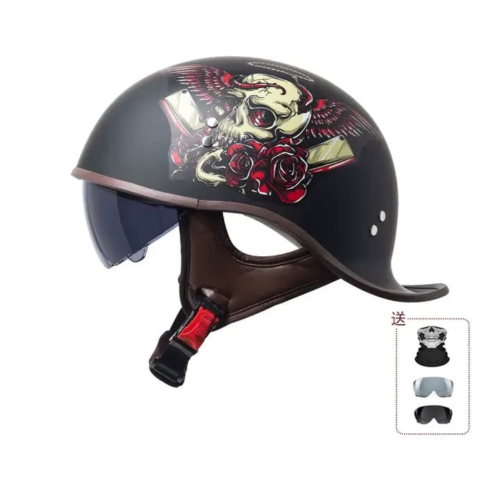 Casque de moto rétro certifié 3C Chine, nouveau modèle, léger et respirant, pour hommes et femmes.