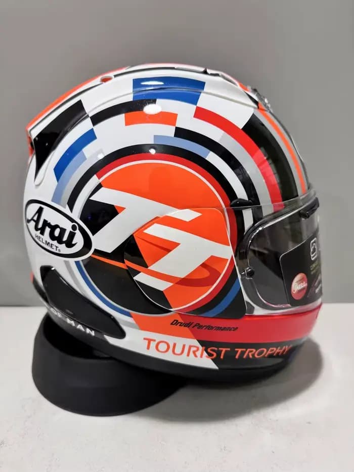 Casque de moto intégral rx7x top Orange Isle of Man TT