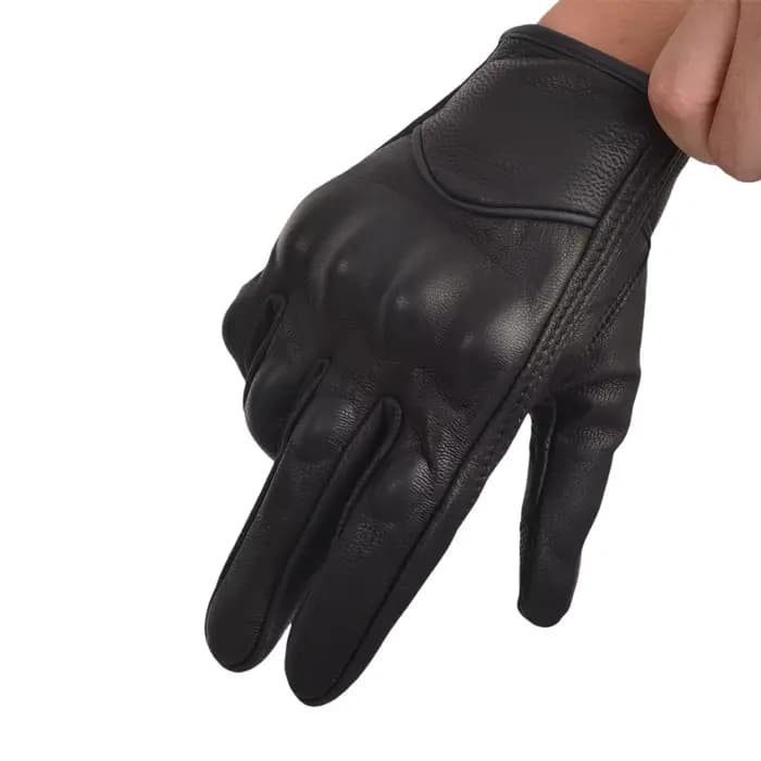 Gants d'extérieur en cuir pour moto