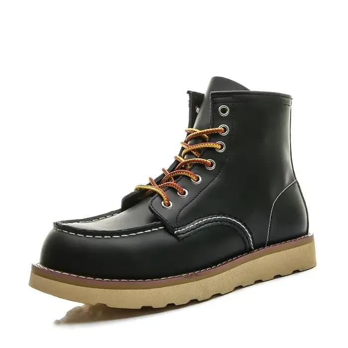 Bottes de moto en cuir véritable pour hommes