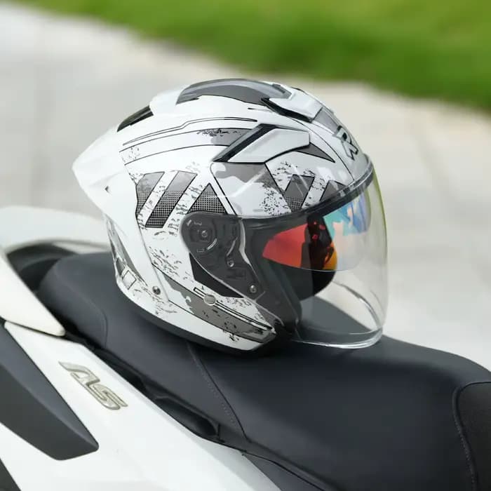 RSV 839 casque de moto demi-casques pour hommes et femmes rétro croisière double lentille Scooter 3/