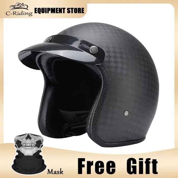 Casque universel trois-quarts en fibre de carbone