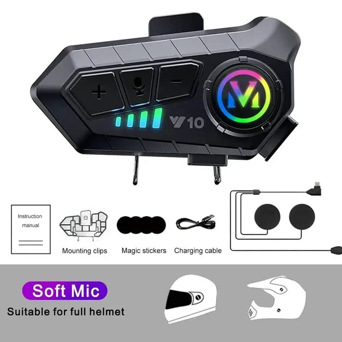 Casque de moto Y10 avec commande vocale stéréo Bluetooth 5.3