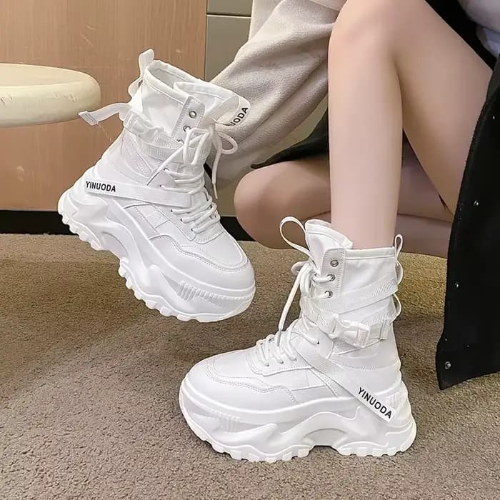Bottes de moto à plateforme épaisse pour femmes