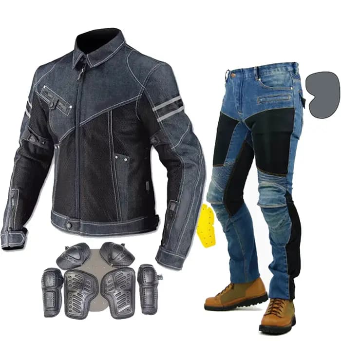 Veste de moto en jean pour hommes
