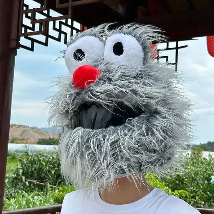 Housses de casque de moto en peluche de dessin animé