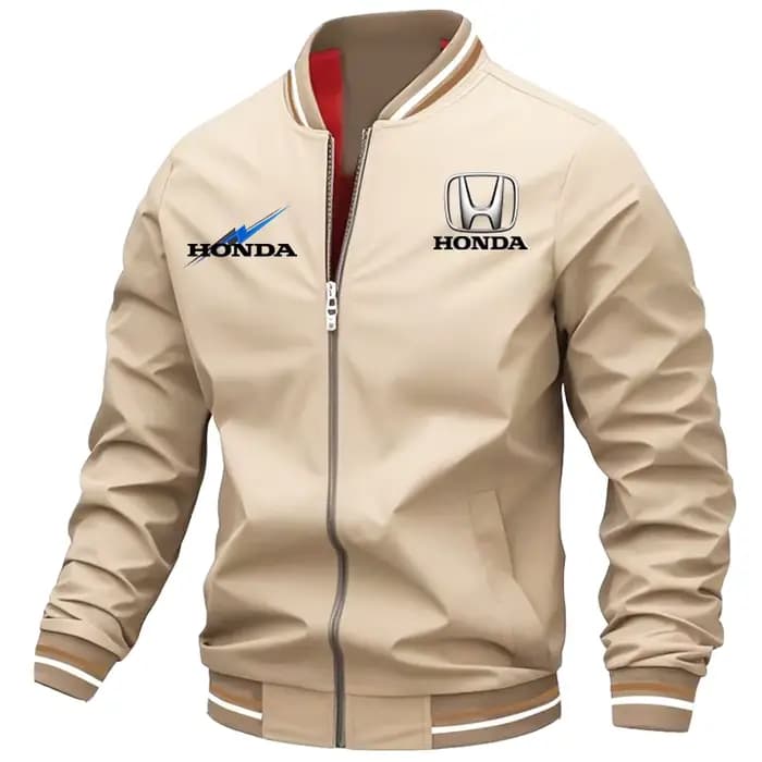 Nouvelle veste pour hommes - Veste de moto style logo Honda Racing - Coupe-vent décontracté et à la