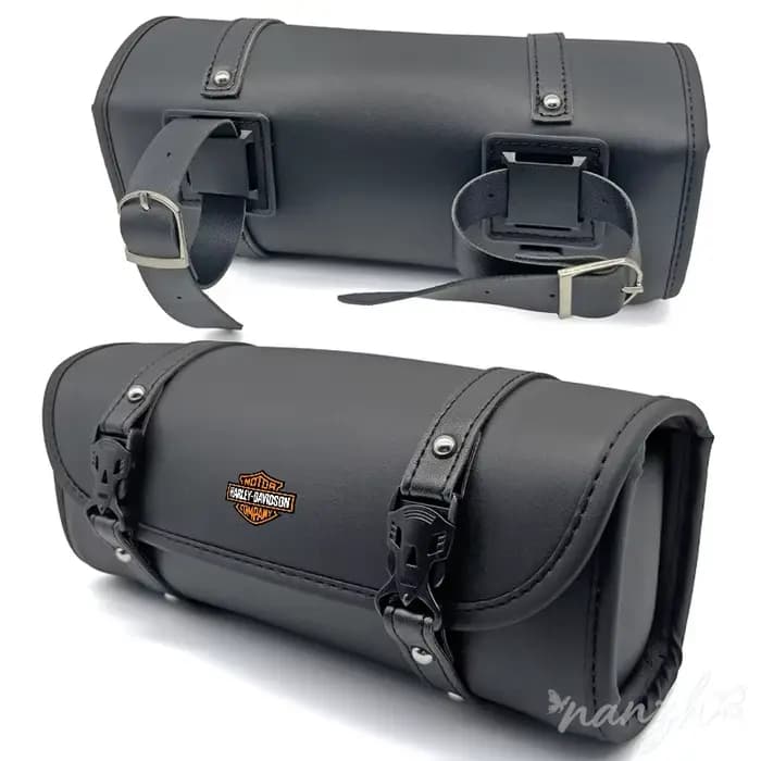 Sac de guidon de moto en cuir PU, sac de guidon de moto rétro, sacoche de selle pour Harley Davidson