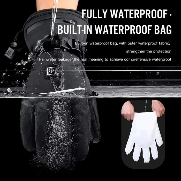 Gants chauffants électriques Moto hiver Moto gants chauffants chaud imperméable Rechargeable chauffage gants thermiques pour motoneige