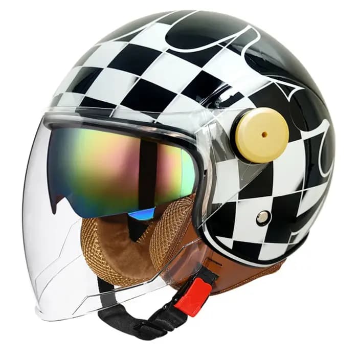 Casque de Moto Vintage léger avec double visière