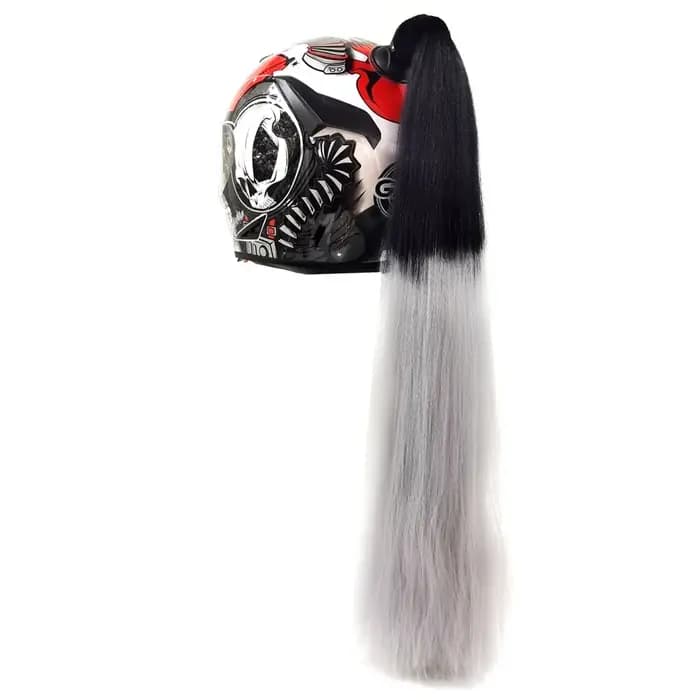 Grande tresse détachable à ventouse pour décoration de casque de moto