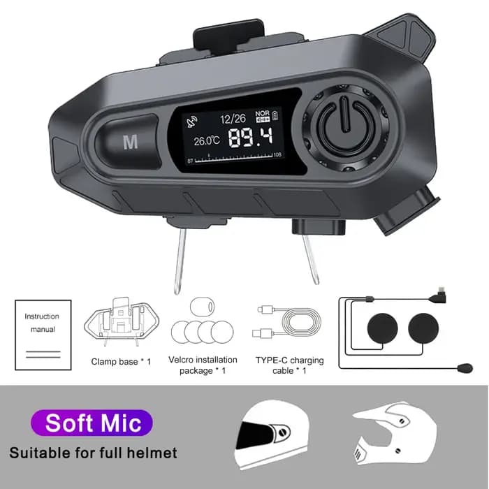 Casque de moto V5.4, Kit mains libres Bluetooth