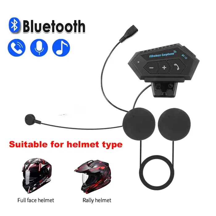 Casque de moto BT, Kit d'appel mains libres sans fil, stéréo, Anti-interférence, étanche, lecteur de