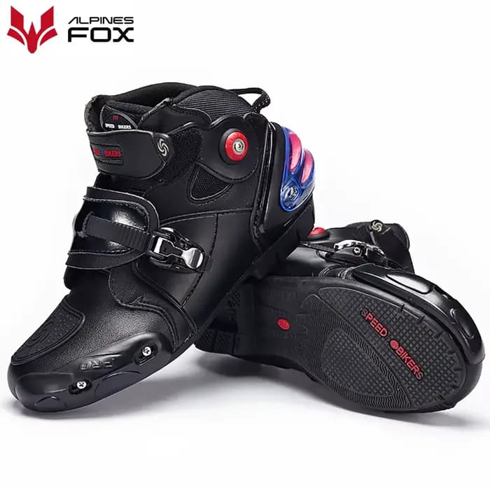Bottes de moto en cuir microfibre pour hommes