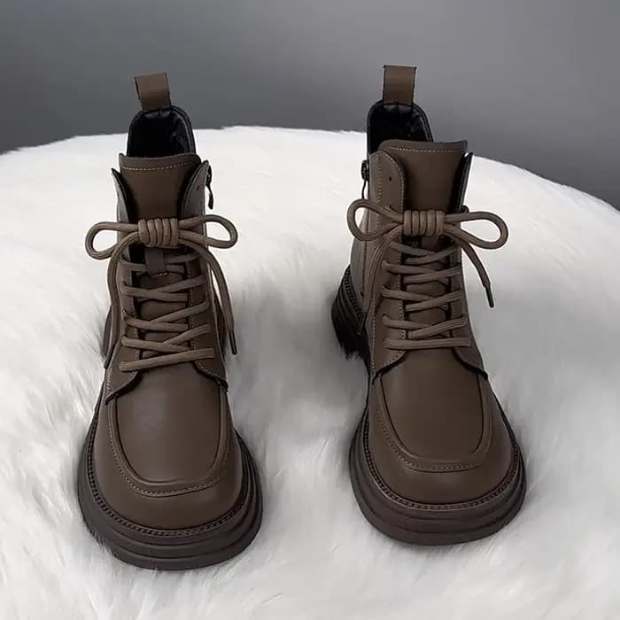 Bottines de moto pour femmes, chaussures populaires en peluche, chaudes, montantes, courtes, platefo