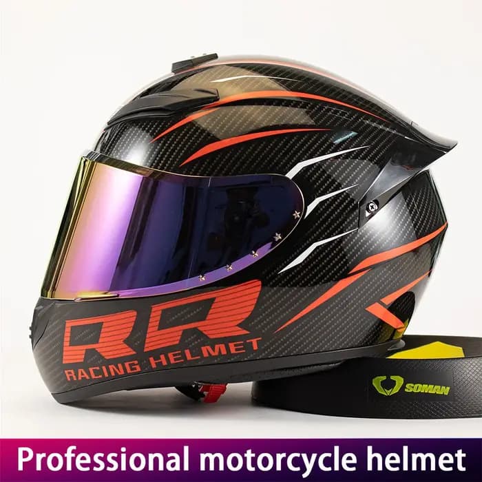 Casque de moto intégral - Certification DOT pour le dernier kart de descente de course pour hommes et femmes.