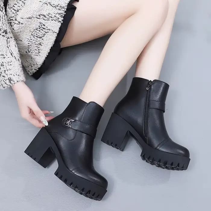 Bottes de moto à talon épais de 8 cm