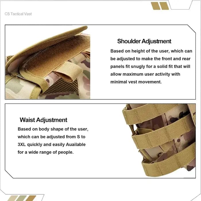 Gilet tactique, gilet de protection pour la sécurité, gilet de combat, gilet de protection pour la chasse, gilet de sécurité pour activités de plein air, gilet pour jeux de type CS, gilet pour entraîn