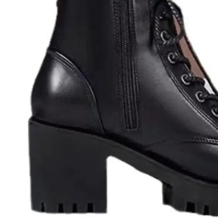 Chaussures pour femmes hiver bottes de moto confortables 2025 nouvelles chaussures décontractées à lacets pour femmes mode talon épais bottines latérales