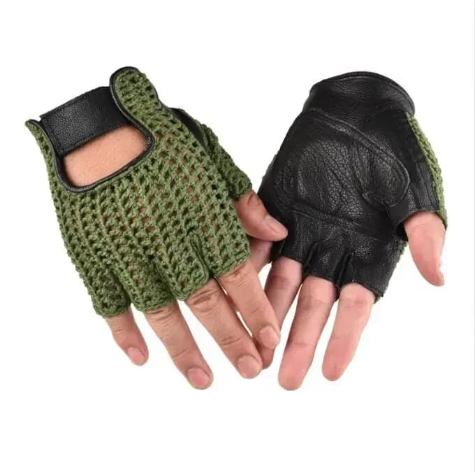 Gants de moto en cuir véritable pour hommes