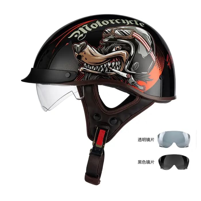 Casque Demi-Coque Rétro pour Hommes et Femmes, Casque de Sécurité pour Moto Électrique, Casque d'Été pour Vélo à Pédales, Style Prince Bowl
