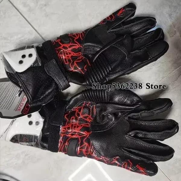 Gants de moto en cuir Alpine pour la course GP