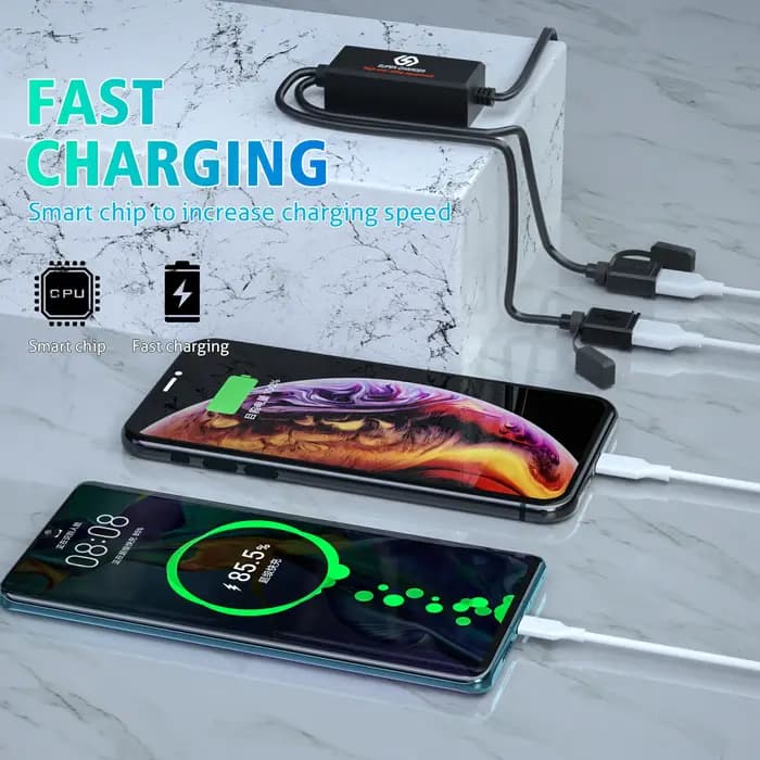 Chargeur de téléphone pour moto SAE, avec double/simple USB QC3.0, charge rapide, puce intelligente, dispositif de sécurité, équipement électronique pour moto