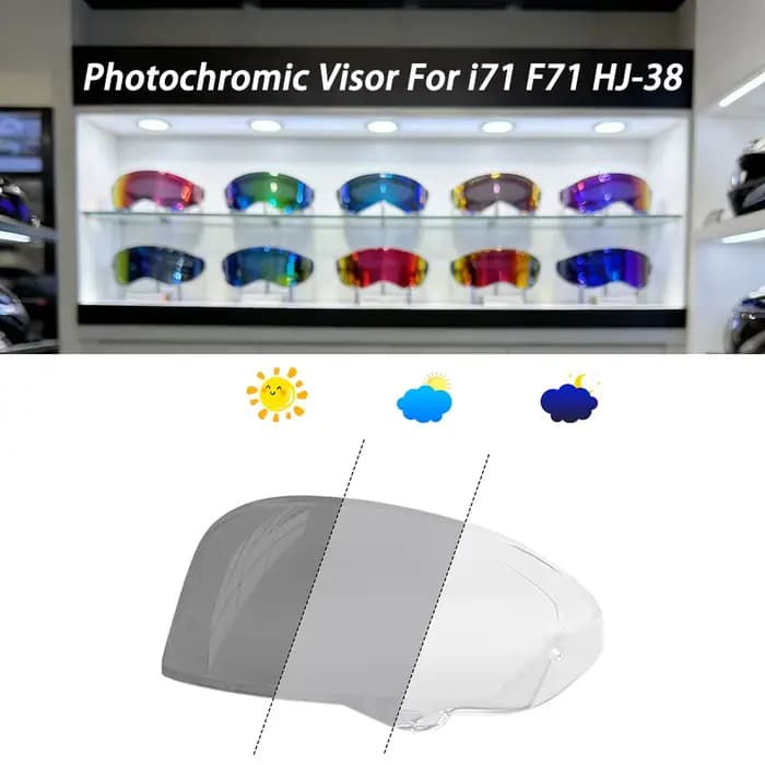 Visière photochromique I71 pour casque de moto HJC HJ-38 i71 F71 en carbone