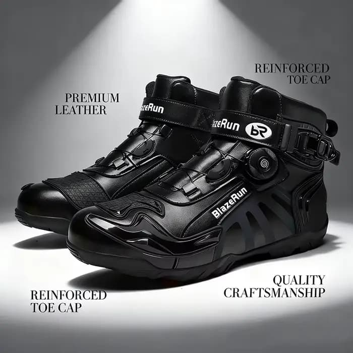 Nouvelles bottes de moto en cuir pour hommes
