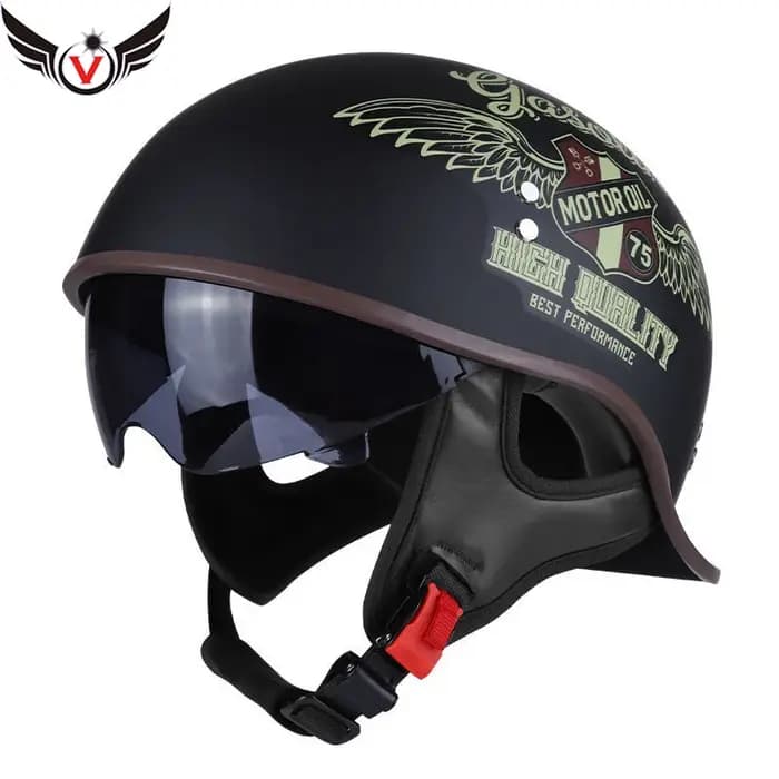 Demi-casque en V pour moto Harley
