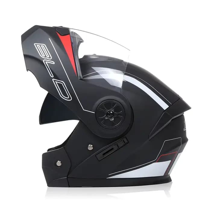 BLD nouveauté haute qualité hommes femmes moto course casque rabattable matériau ABS modulaire double lentille