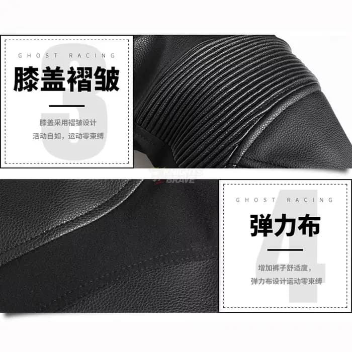 Pantalon de moto en cuir PU pour homme