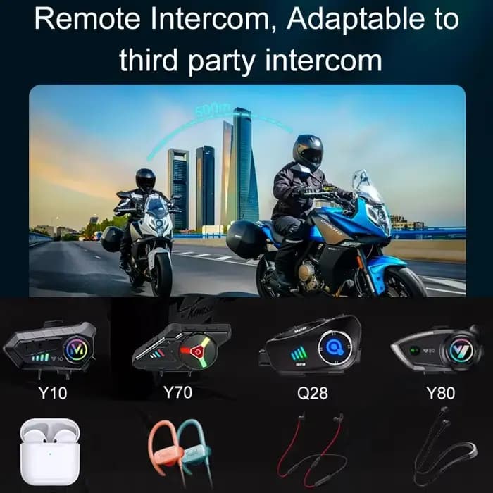 Interphone pour casque de Moto 1/2x Y12 Pro V5.4