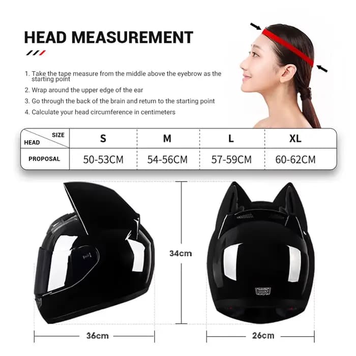 HNJ Casque de Moto intégral Casco