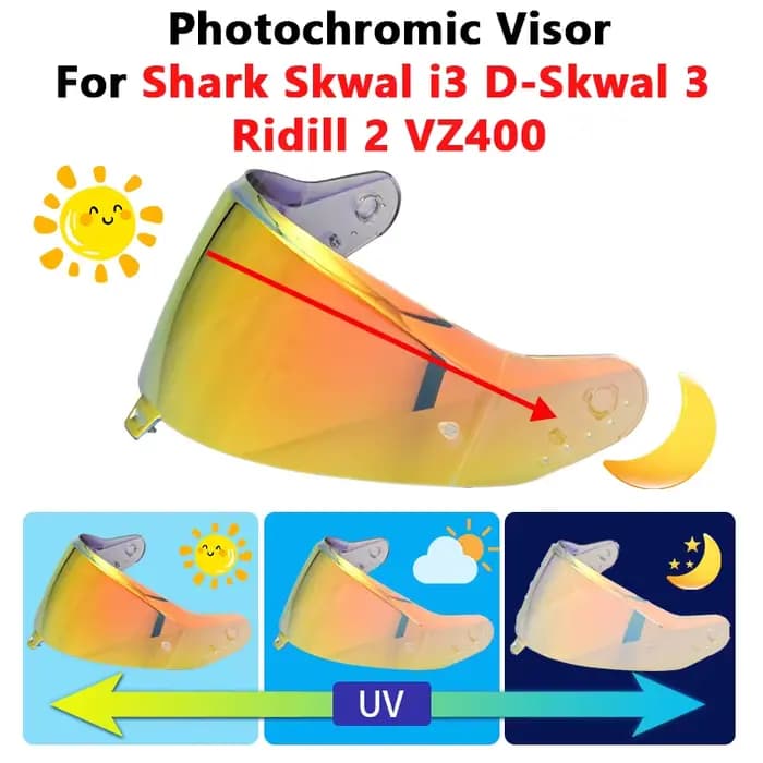 Visière photochromique pour casque Shark Skwal I3 D-Skwal 3 Ridill 2 VZ40