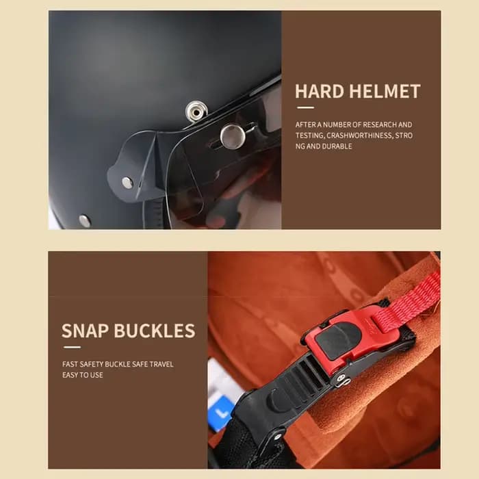 Casque de moto ouvert rétro pour hommes et femmes