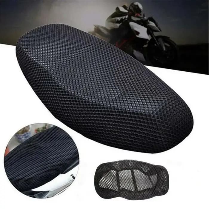 Housse de siège de moto en maille 3D respirante, housse de siège noire pour cyclomoteur et Scooter,