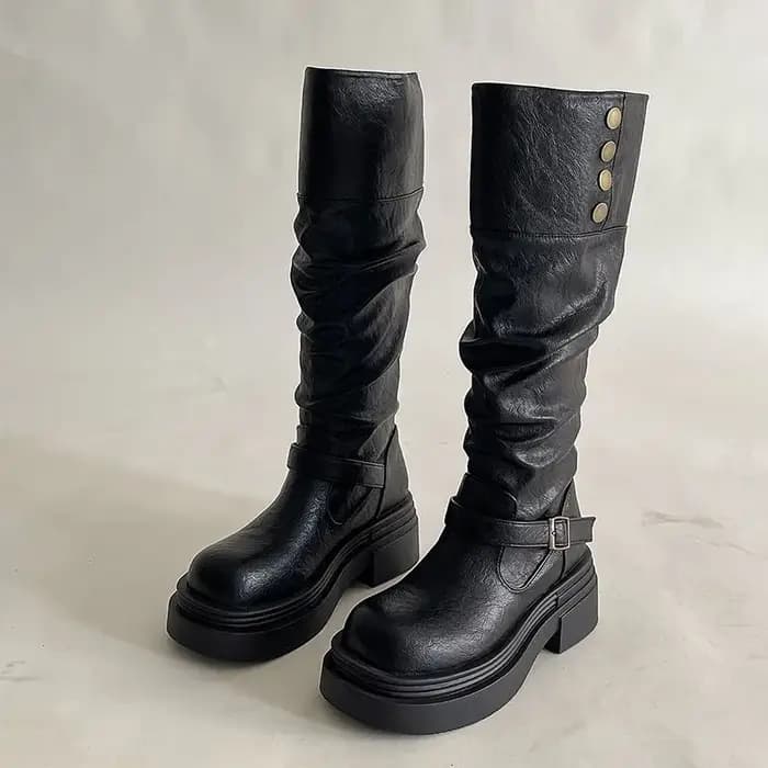 Bottes de moto à plateforme pour femmes
